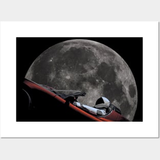 Starman In Orbit Around The Moon Posters and Art